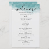 エレガント水彩青航海の婚式 (正面/裏面)