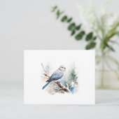 エレガント水彩鳩の葬儀サンキューカード ポストカード (スタンド正面)