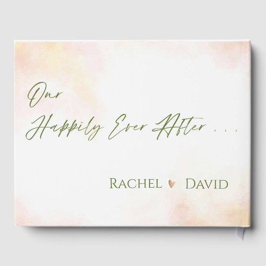 エレガント水彩黄色ひまわりフローラ結婚ズ ゲストブック (裏面)