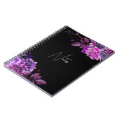 エレガント水彩黒紫フローラ園 ノートブック (左側)