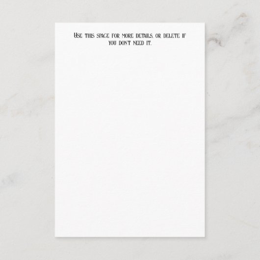 エレガント水忘れ色はい結婚。 エンクロージャーカード (裏面)