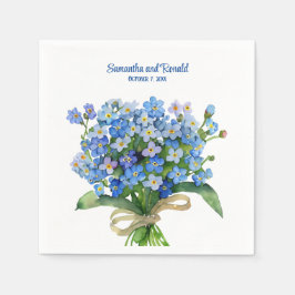 エレガント水忘れ色はい結婚。 スタンダードカクテルナプキン