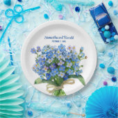 エレガント水忘れ色はい結婚。 ペーパープレート (パーティー)