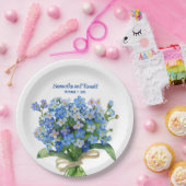 エレガント水忘れ色はい結婚。 ペーパープレート (パーティー)