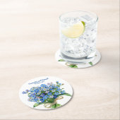 エレガント水忘れ色はい結婚。 ラウンドペーパーコースター (インサイチュ)