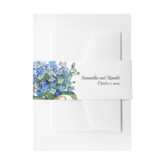 エレガント水忘れ色はい結婚。 招待状ベリーバンド (正面例)