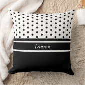 エレガント水玉模様オン白黒 クッション (ブランケット)