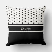 エレガント水玉模様オン白黒 クッション (裏面)