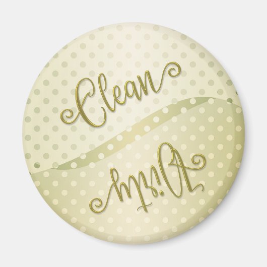 エレガント水玉模様クリーン汚れ食洗機磁石 マグネット (正面)