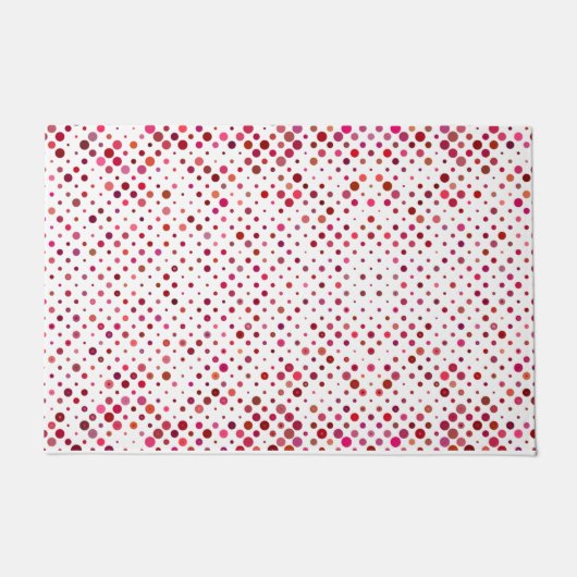 エレガント水玉模様ピンク桃の装飾模様 ドアマット (正面)