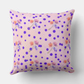 エレガント水玉模様及びフローラデザイン装飾用クッション クッション (裏面)