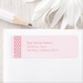 エレガント水玉模様差出人住所ラベル（ピンク） ラベル (インサイチュ)