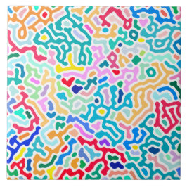 エレガント水玉模様-海青と白 タイル