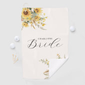 エレガント水素朴色ひまわりフローラ花嫁 ゴルフタオル (インサイチュ)