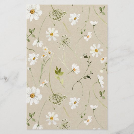 エレガント水素朴色デイジーブライダルビンゴゲーム (裏面)