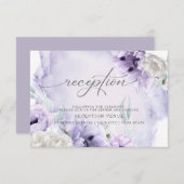 エレガント水素朴色バイオレットポピー 招待状 (正面/裏面)