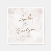 エレガント水結婚色 スタンダードカクテルナプキン (正面)