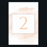 エレガント水結婚色 テーブルナンバー<br><div class="desc">このデザインは桃の水の色エレガントのスプラッシュを特徴とする。このシンプルデザインは、文字を強調するために自然な水の色スプラッシュブラシのストロークを利用する。表番号は白黒で囲まれている。桃色と白黒の組み合わせにより、洗練されたトレンディーとシックなスタイルを生み出す。エレガントなウェディングテーブル番号のデザインとエレメモダンント。タイポグラフィモダンのセットアップ与えは異なるスタイル。一致する結婚式招待状や他の文房具も用意。各テーカスタマイズブルの番号と購入は、必要なテーブル番号の数に応じて個別に行う</div>