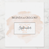 エレガント水結婚色 ワインラベル (シングルラベル)