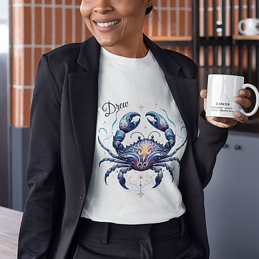 エレガント水色がん〔占星術の〕十二宮図カスタム Tシャツ