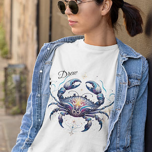 エレガント水色がん〔占星術の〕十二宮図カスタム Tシャツ