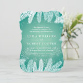 エレガント水色の冬の結婚式 招待状 (スタンド正面)