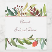 エレガント水色の縁ど葉 ワインラベル (シングルラベル)