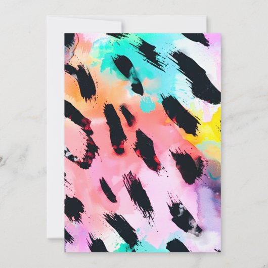 エレガント水色の野生の子サファリ動物4th Bi 招待状 (裏面)