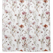 エレガント水色の野花 シャワーカーテン (正面)