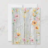 エレガント水色オレンジ色の野花バーウッド セーブザデート (裏面)