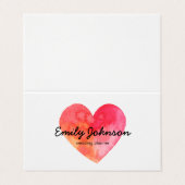 エレガント水色ハート名刺 名刺 (外部フラット)