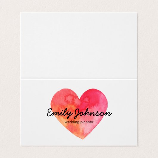 エレガント水色ハート名刺 名刺 (外部フラット)