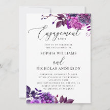 エレガント水色パープルフローラ婚約パーティ