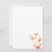 エレガント水色ピンクバタフライベビーシャワー 招待状 (裏面)