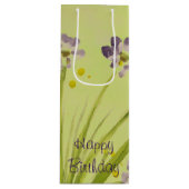 エレガント水色フローラアクセント ワインギフトバッグ (正面)