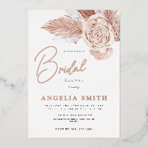 エレガント水色フローラブライダルシャワー実在箔