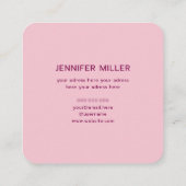 エレガント水色フローラ濃桃色 スクエア名刺 (裏面)