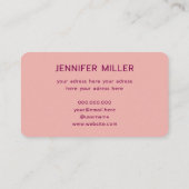 エレガント水色フローラ濃桃色 名刺 (裏面)