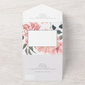 エレガント水色フローラ結婚 オールインワン招待状 (外側)