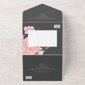 エレガント水色フローラ結婚 オールインワン招待状 (外側)