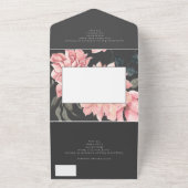 エレガント水色フローラ結婚 オールインワン招待状 (外側)