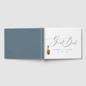 エレガント水色フローラ結婚 ゲストブック (全面)
