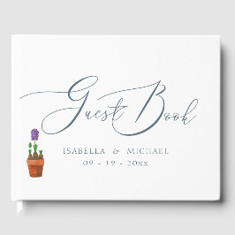 エレガント水色フローラ結婚 ゲストブック