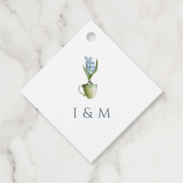 エレガント水色フローラ結婚 フェイバータグ