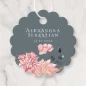 エレガント水色フローラ結婚 フェイバータグ (正面)