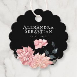 エレガント水色フローラ結婚 フェイバータグ