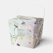 エレガント水色フローラ結婚 フェイバーボックス (正面サイド)