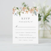エレガント水色フローラ結婚 出欠カード (スタンド正面)
