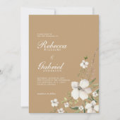 エレガント水色フローラ結婚 招待状 (正面)