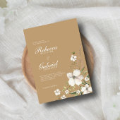 エレガント水色フローラ結婚 招待状